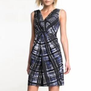 Banana Republic Abstract Plaid Pleated Dress 2